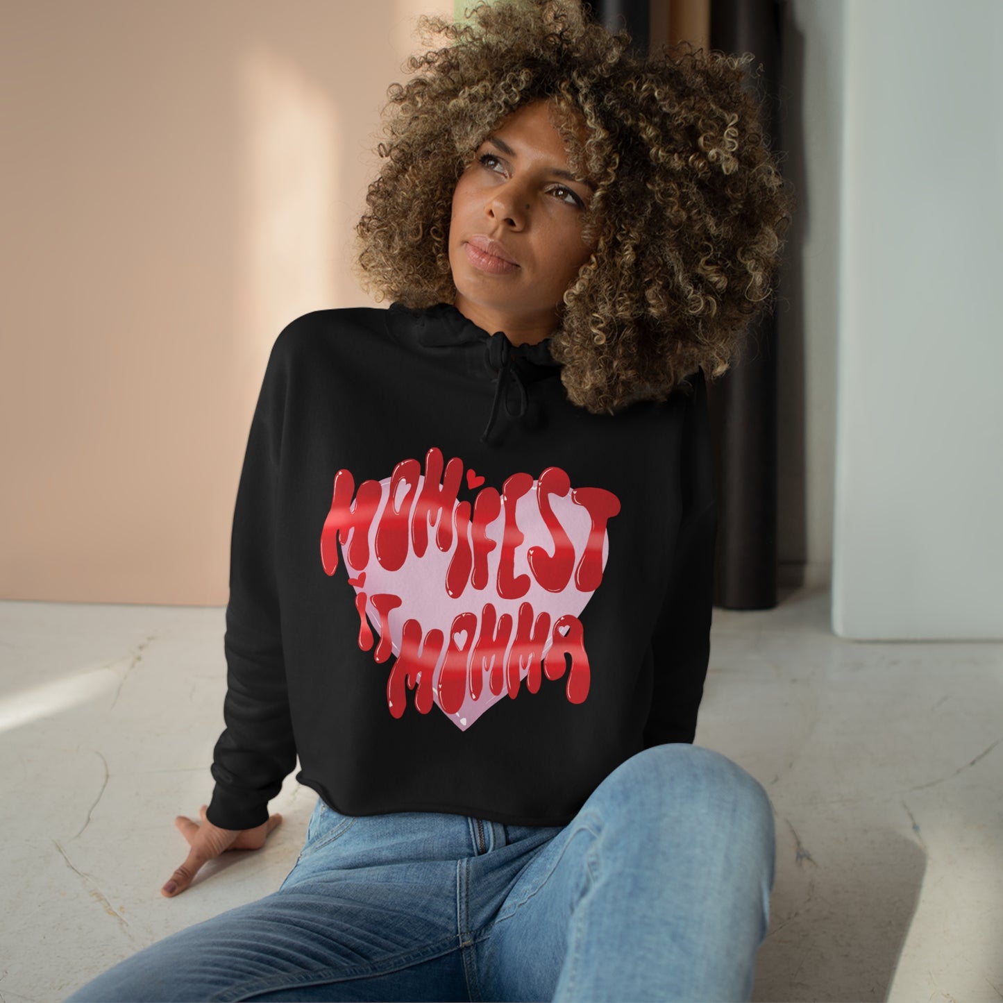 Momifest it Momma Crop Hoodie